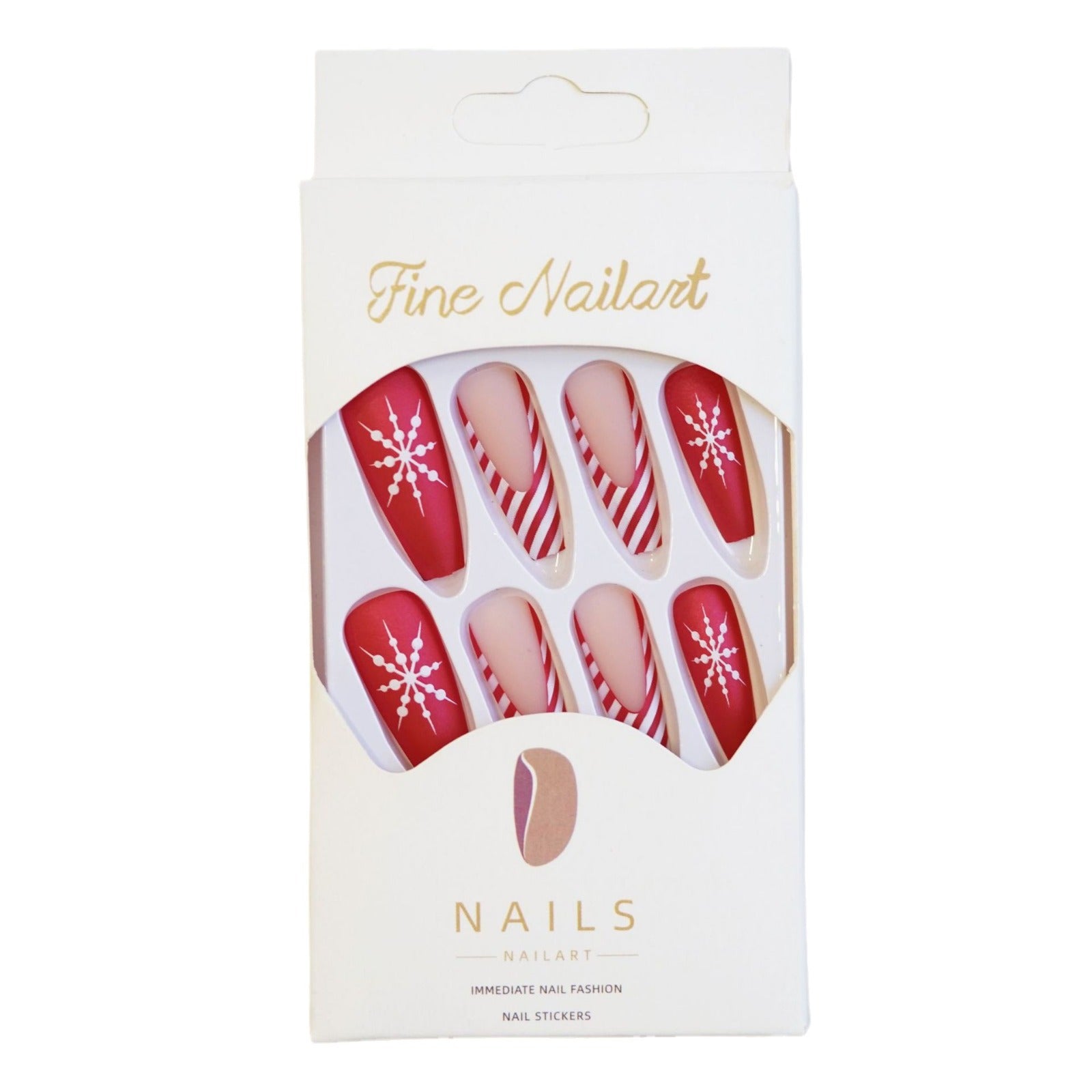 Wholesale Christmas Plaid Fake Nails 24 Pieces Nail Tips